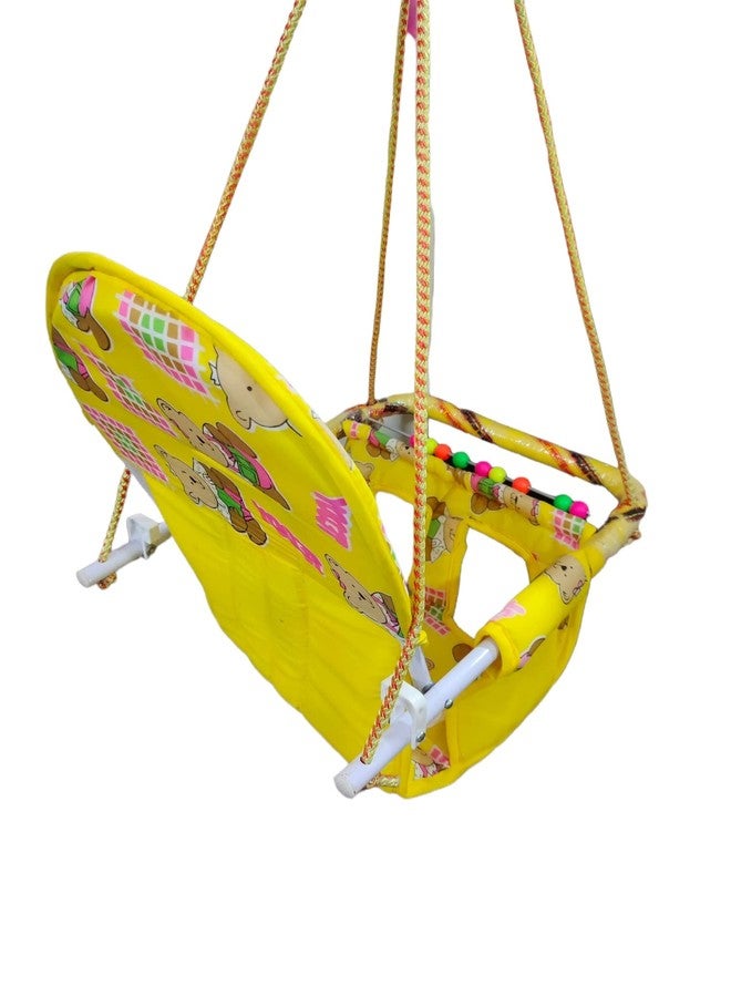 Maanit Cotton Swing Chair Folding and Washable, 1-5 Years with Safety Belt,Swing for Kids indoor and Outdoor Jhula for Babies,Baby Hanging Swing Jula (Yellow) - Image 3